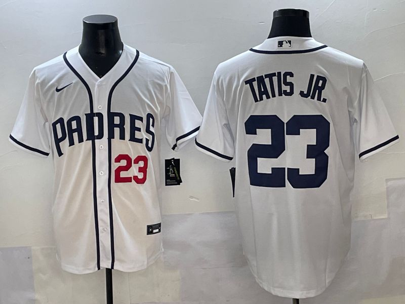 Men 2025 San Diego Padres #23 Tatis jr White Game Nike MLB Jersey style 4->san diego padres->MLB Jersey